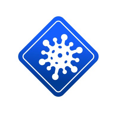 Coronavirus yassı ikon vektör illüstrasyon logosu izole edilmiş şablon. herhangi bir amaç için izole edilmiş covid 19 virüs sembolü simge vektör çizim logo şablonu.