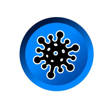 Coronavirus yassı ikon vektör illüstrasyon logosu izole edilmiş şablon. herhangi bir amaç için izole edilmiş covid 19 virüs sembolü simge vektör çizim logo şablonu.