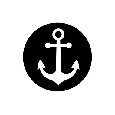 Anchor yassı ikon vektör illüstrasyon logosu izole şablon. anchor sembolleri simge vektör illüstrasyon logo şablonu herhangi bir amaç için izole.
