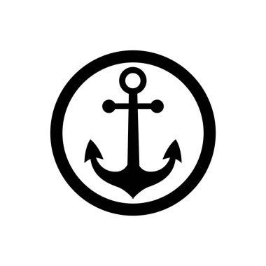 Anchor yassı ikon vektör illüstrasyon logosu izole şablon. anchor sembolleri simge vektör illüstrasyon logo şablonu herhangi bir amaç için izole.