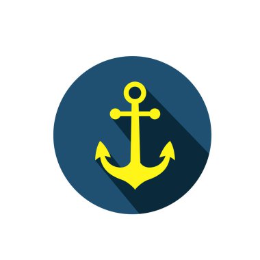 Anchor yassı ikon vektör illüstrasyon logosu izole şablon. anchor sembolleri simge vektör illüstrasyon logo şablonu herhangi bir amaç için izole.