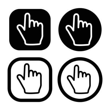 hand with the index finger pointing gesture flat icon vector illustration logo Isolated template. finger touching symbols icon vector illustration logo template Isolated for any purpose.