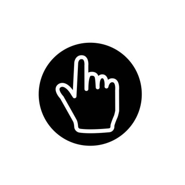 El ve işaret parmağı düz ikon vektör illüstrasyon logosu izole şablonu. parmak dokunuşu sembolleri simge vektör çizim logo şablonu herhangi bir amaç için izole.