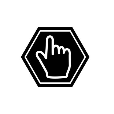 hand with the index finger pointing gesture flat icon vector illustration logo Isolated template. finger touching symbols icon vector illustration logo template Isolated for any purpose.