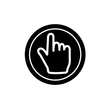 El ve işaret parmağı düz ikon vektör illüstrasyon logosu izole şablonu. parmak dokunuşu sembolleri simge vektör çizim logo şablonu herhangi bir amaç için izole.