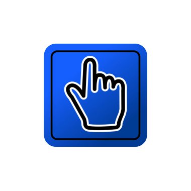 El ve işaret parmağı düz ikon vektör illüstrasyon logosu izole şablonu. parmak dokunuşu sembolleri simge vektör çizim logo şablonu herhangi bir amaç için izole.