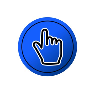 El ve işaret parmağı düz ikon vektör illüstrasyon logosu izole şablonu. parmak dokunuşu sembolleri simge vektör çizim logo şablonu herhangi bir amaç için izole.