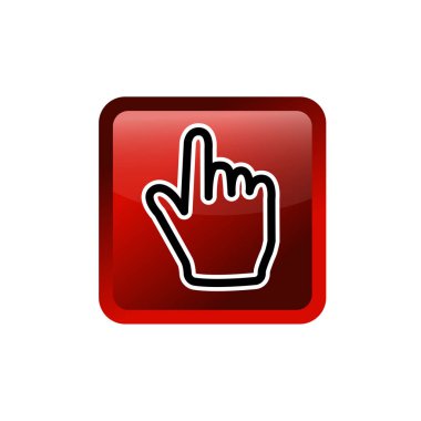 El ve işaret parmağı düz ikon vektör illüstrasyon logosu izole şablonu. parmak dokunuşu sembolleri simge vektör çizim logo şablonu herhangi bir amaç için izole.