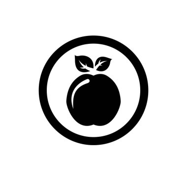 Apple logosu düz vektör illüstrasyon logosu izole edilmiş şablon. Apple sembolleri simge vektör çizim logo şablonu herhangi bir amaç için izole edildi.