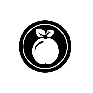 Apple logosu düz vektör illüstrasyon logosu izole edilmiş şablon. Apple sembolleri simge vektör çizim logo şablonu herhangi bir amaç için izole edildi.