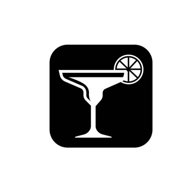 Cocktail With Slice Lemon Alcohol Drink logo icon vector illustration logo template for any purpose. Isolated. Cocktail icon vector illustration logo template for any purpose. adi 009-07