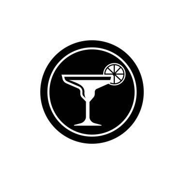 Cocktail With Slice Lemon Alcohol Drink logo icon vector illustration logo template for any purpose. Isolated. Cocktail icon vector illustration logo template for any purpose. adi 009-07