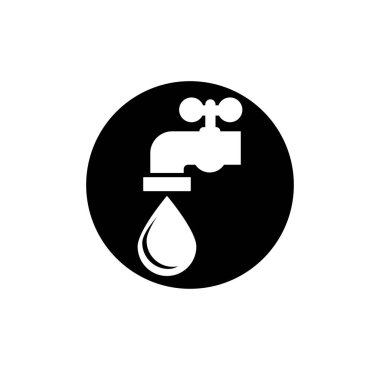 Su musluğu logo simgesi vektör illüstrasyon logo şablonu herhangi bir amaç için. İzole edilmiş. Su musluğu simgesi vektör illüstrasyon logo şablonu herhangi bir amaç için. İzole edilmiş