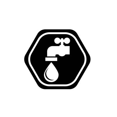 Su musluğu logo simgesi vektör illüstrasyon logo şablonu herhangi bir amaç için. İzole edilmiş. Su musluğu simgesi vektör illüstrasyon logo şablonu herhangi bir amaç için. İzole edilmiş