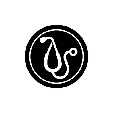 Stetoskop logo ikonu vektör illüstrasyon logo şablonu herhangi bir amaç için. İzole edilmiş. Stetoskop simgesi vektör illüstrasyon logo şablonu herhangi bir amaç için.