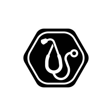 Stetoskop logo ikonu vektör illüstrasyon logo şablonu herhangi bir amaç için. İzole edilmiş. Stetoskop simgesi vektör illüstrasyon logo şablonu herhangi bir amaç için.