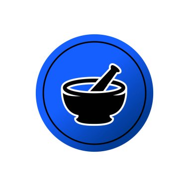 Havan topu ve sopa logosu vektör illüstrasyon logo şablonu herhangi bir amaç için. İzole edilmiş. Havan ve tokmak simgesi vektör illüstrasyon logo şablonu herhangi bir amaç için.