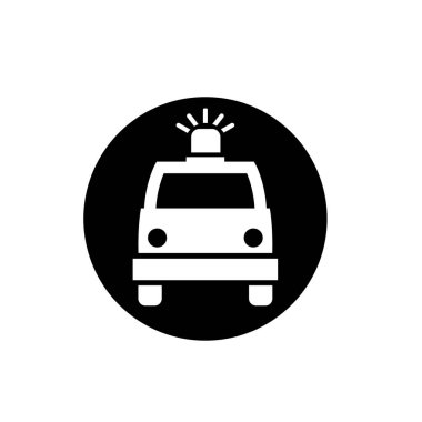 Ambülans logosu vektör çizim şablonu izole edildi. Herhangi bir amaç için ambulans simgesi vektör illüstrasyon logo şablonu.