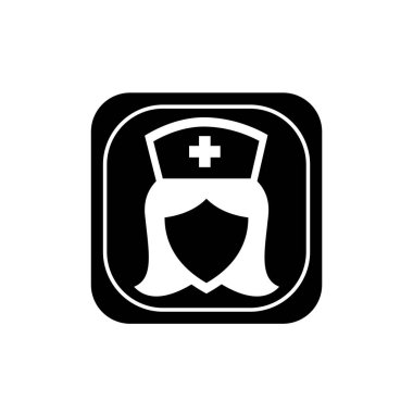 Kapak logosu vektör illüstrasyon logosu şablonu izole edildi. Hemşire simgesi çizim logo şablonu herhangi bir amaç için.