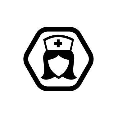 Kapak logosu vektör illüstrasyon logosu şablonu izole edildi. Hemşire simgesi çizim logo şablonu herhangi bir amaç için.