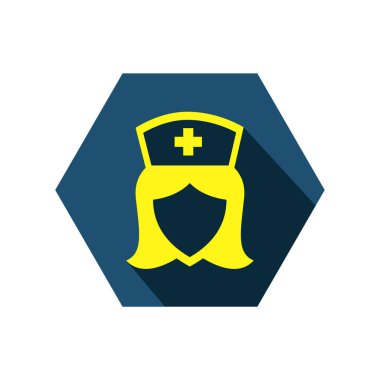 Kapak logosu vektör illüstrasyon logosu şablonu izole edildi. Hemşire simgesi çizim logo şablonu herhangi bir amaç için.