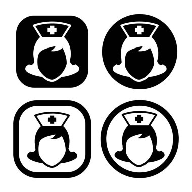 Kapak logosu vektör illüstrasyon logosu şablonu izole edildi. Hemşire simgesi çizim logo şablonu herhangi bir amaç için.