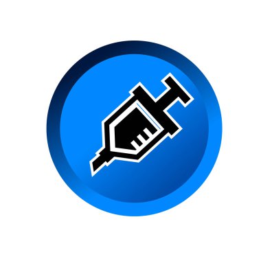 Şırınga logosu vektör çizim şablonu izole edildi. Herhangi bir amaç için enjeksiyon aygıtı ikon vektör illüstrasyon logo şablonu.