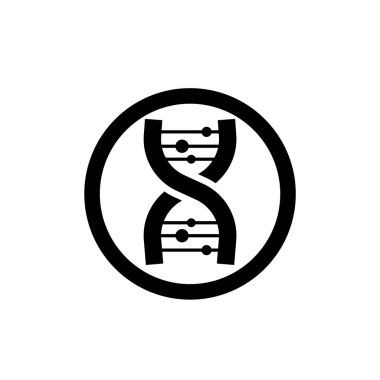 Kromozom zinciri logo ikonu vektör illüstrasyon logosu izole edildi. Herhangi bir amaç için DNA kromozom ikonu vektör illüstrasyon logo şablonu. 