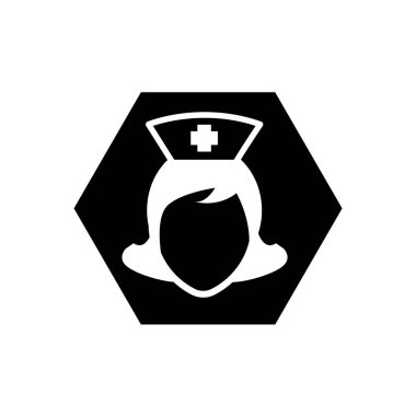 Kapak logosu vektör illüstrasyon logosu şablonu izole edildi. Hemşire simgesi çizim logo şablonu herhangi bir amaç için.