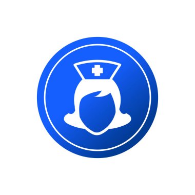 Kapak logosu vektör illüstrasyon logosu şablonu izole edildi. Hemşire simgesi çizim logo şablonu herhangi bir amaç için.