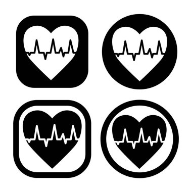 Heartbeat rate icon logo icon vector illustration logo Isolated template. Cardio heart icon vector illustration logo template for any purpose.