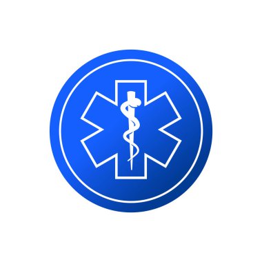 Tıbbi sembol logo ikonu vektör illüstrasyon logosu izole şablonu. Herhangi bir amaç için bir kaldıraç simgesi vektör illüstrasyon logo şablonuna sarılmış yılan.