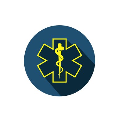 Tıbbi sembol logo ikonu vektör illüstrasyon logosu izole şablonu. Herhangi bir amaç için bir kaldıraç simgesi vektör illüstrasyon logo şablonuna sarılmış yılan.