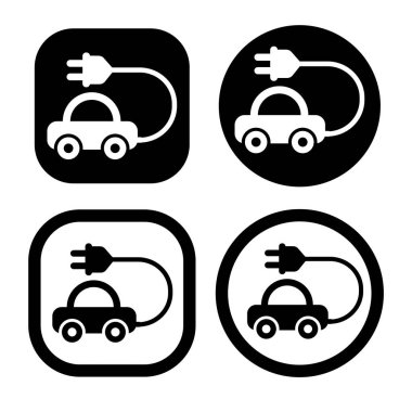 Çevre dostu araç logosu vektör illüstrasyon logosu izole edilmiş şablon. Çevre dostu araba sembolleri simge vektör illüstrasyon logo şablonu herhangi bir amaç için izole.