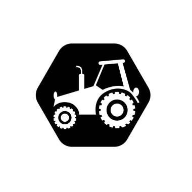 çiftlik traktörü sembolü. Çiftlik traktörü ikonu. tarımsal traktör logosu.