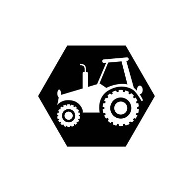 çiftlik traktörü sembolü. Çiftlik traktörü ikonu. tarımsal traktör logosu.