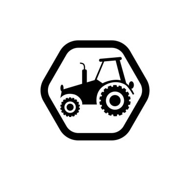 çiftlik traktörü sembolü. Çiftlik traktörü ikonu. tarımsal traktör logosu.