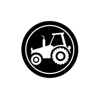 çiftlik traktörü sembolü. Çiftlik traktörü ikonu. tarımsal traktör logosu.