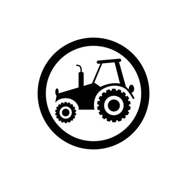 çiftlik traktörü sembolü. Çiftlik traktörü ikonu. tarımsal traktör logosu.