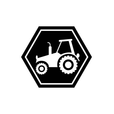 çiftlik traktörü sembolü. Çiftlik traktörü ikonu. tarımsal traktör logosu.