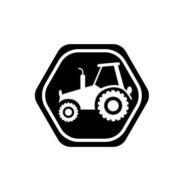 çiftlik traktörü sembolü. Çiftlik traktörü ikonu. tarımsal traktör logosu.