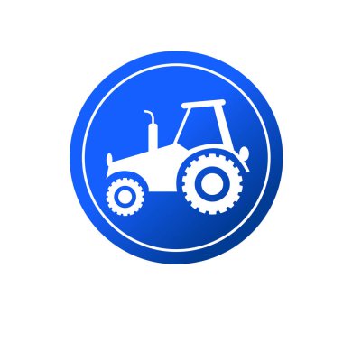 çiftlik traktörü sembolü. Çiftlik traktörü ikonu. tarımsal traktör logosu.