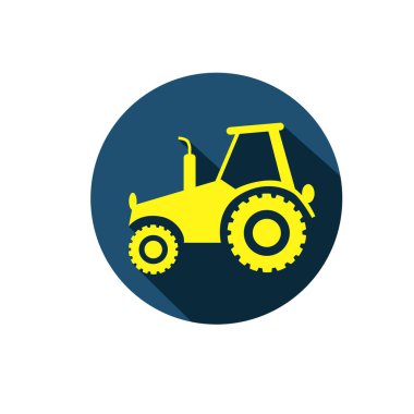 çiftlik traktörü sembolü. Çiftlik traktörü ikonu. tarımsal traktör logosu.