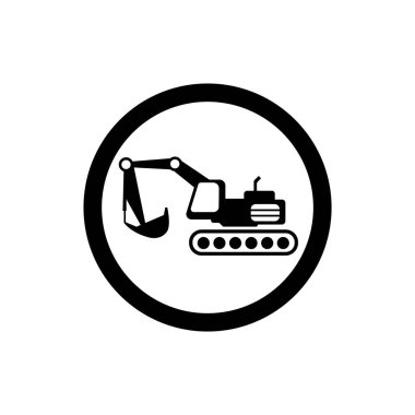 Kazı ikonu. Endüstriyel ağır iş araç sembolü.