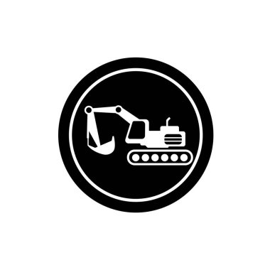 Kazı ikonu. Endüstriyel ağır iş araç sembolü.
