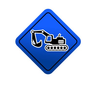 Kazı ikonu. Endüstriyel ağır iş araç sembolü.