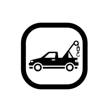 Çekici ikonu. Çekici araçlı bir kamyonun sembolü.