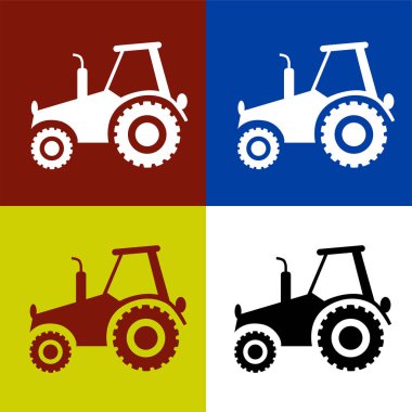 çiftlik traktörü sembolü. Çiftlik traktörü ikonu. tarımsal traktör logosu.