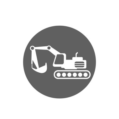 Kazı ikonu. Endüstriyel ağır iş araç sembolü.