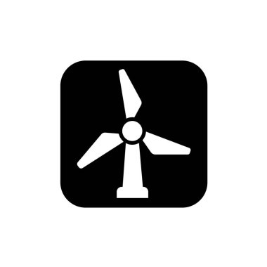 Rüzgar türbini sembolü. Elektrik jeneratörü logosu veya simgesi için rüzgar türbini.